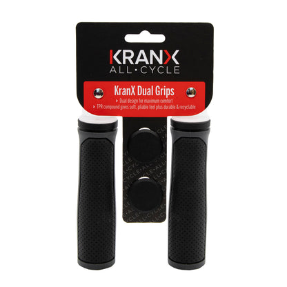 KranX Dual Handlebar Grips in Black/Grey [Black/Grey]