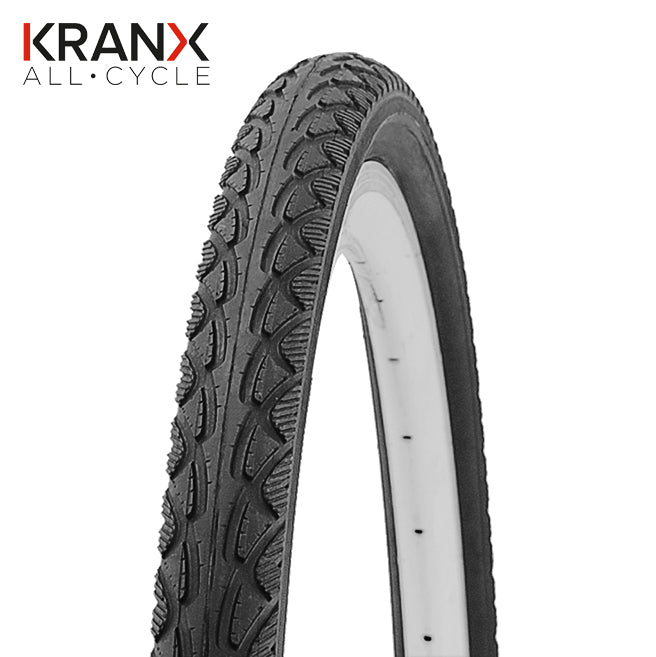 KranX Pioneer Hybrid Trail Tyre in Black Wired - 700 x 35mm (37-622) (37-622) [Black]