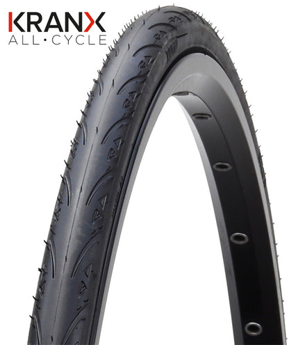 KranX Avanti Road Slick Tyre in Black Wired - 700 x 25mm [Black]