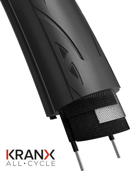 KranX Avanti Road Slick Tyre in Black Wired - 700 x 25mm [Black]