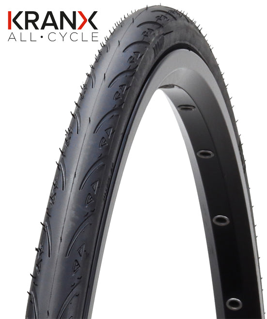KranX Avanti Road Slick Tyre in Black Wired - 700 x 28mm [Black]