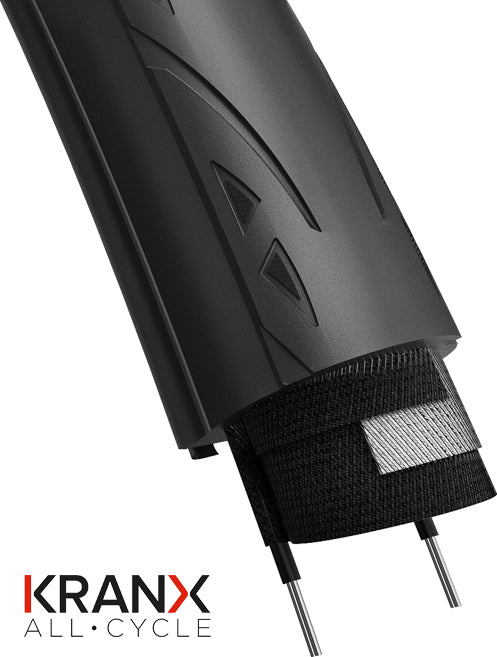 KranX Avanti Road Slick Tyre in Black Wired - 700 x 28mm [Black]