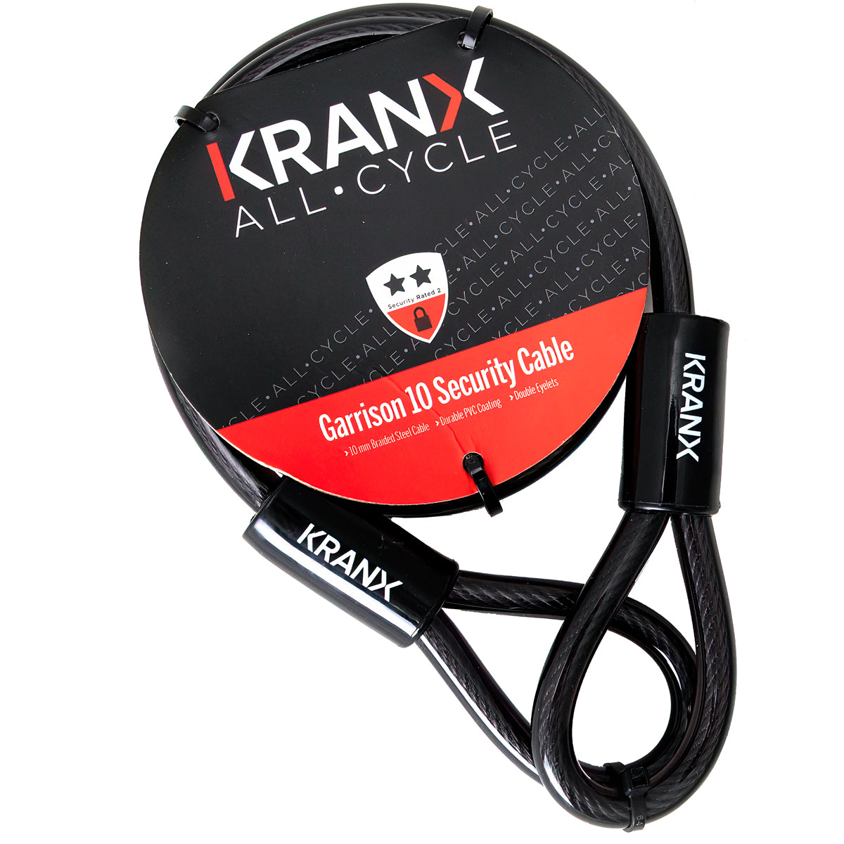 KranX Garrison 10mm x 1200mm Security Cable [Black]