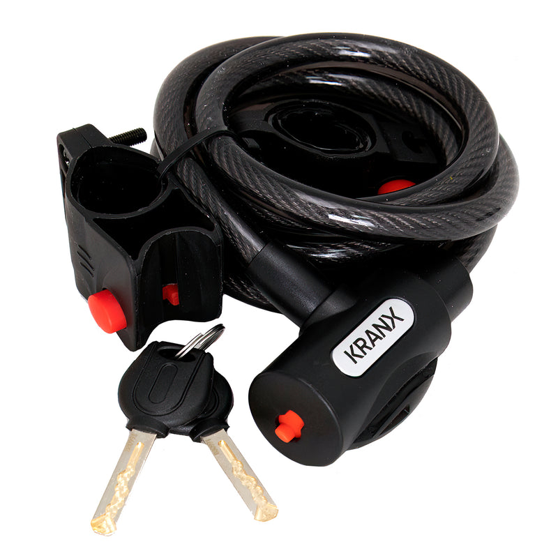 KranX Garrison 12mm x 1800mm Key Cable Lock [Black]