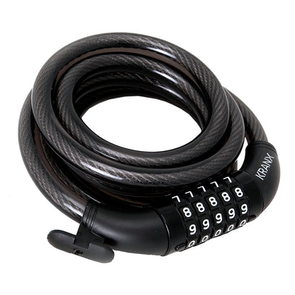 KranX Garrison 12mm x 1800mm Combination Cable Lock [Black]