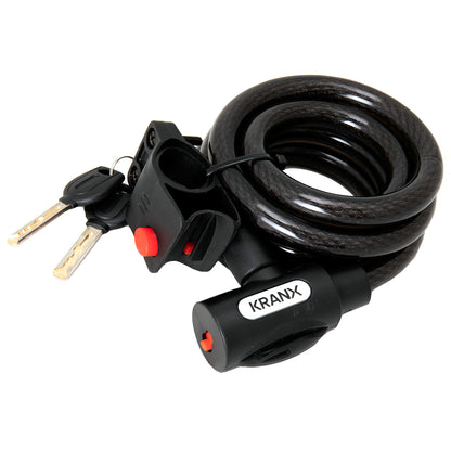 KranX Garrison 15mm x 1800mm Key Cable Lock [Black]