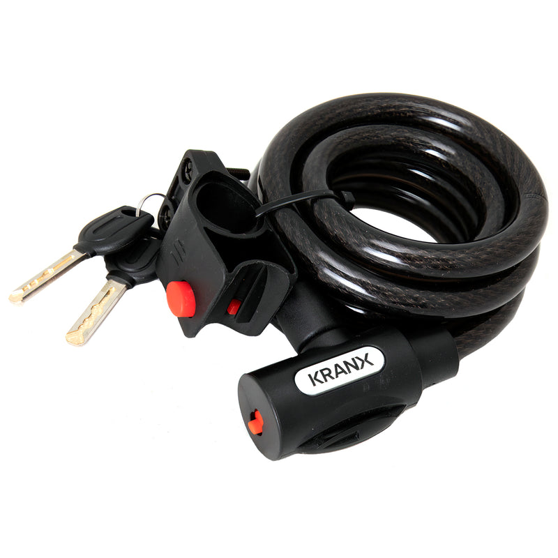 KranX Garrison 15mm x 1800mm Key Cable Lock [Black]
