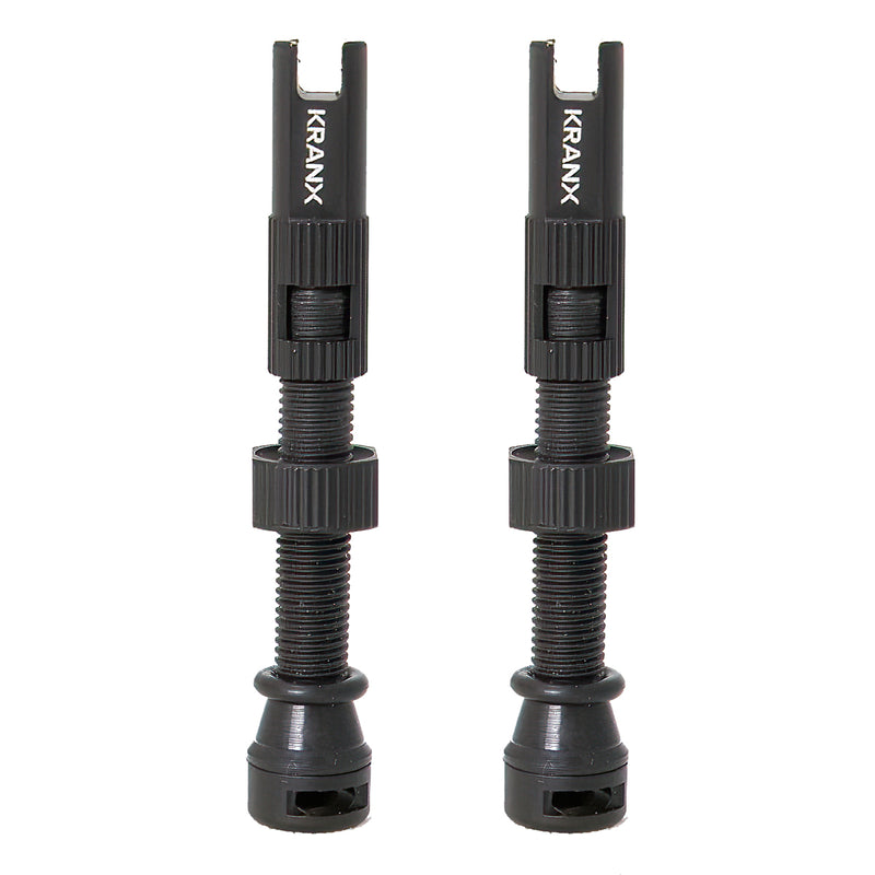 KranX Fast Flow Alloy Tubeless Valves (Pair) 44mm - Gold [Gold]