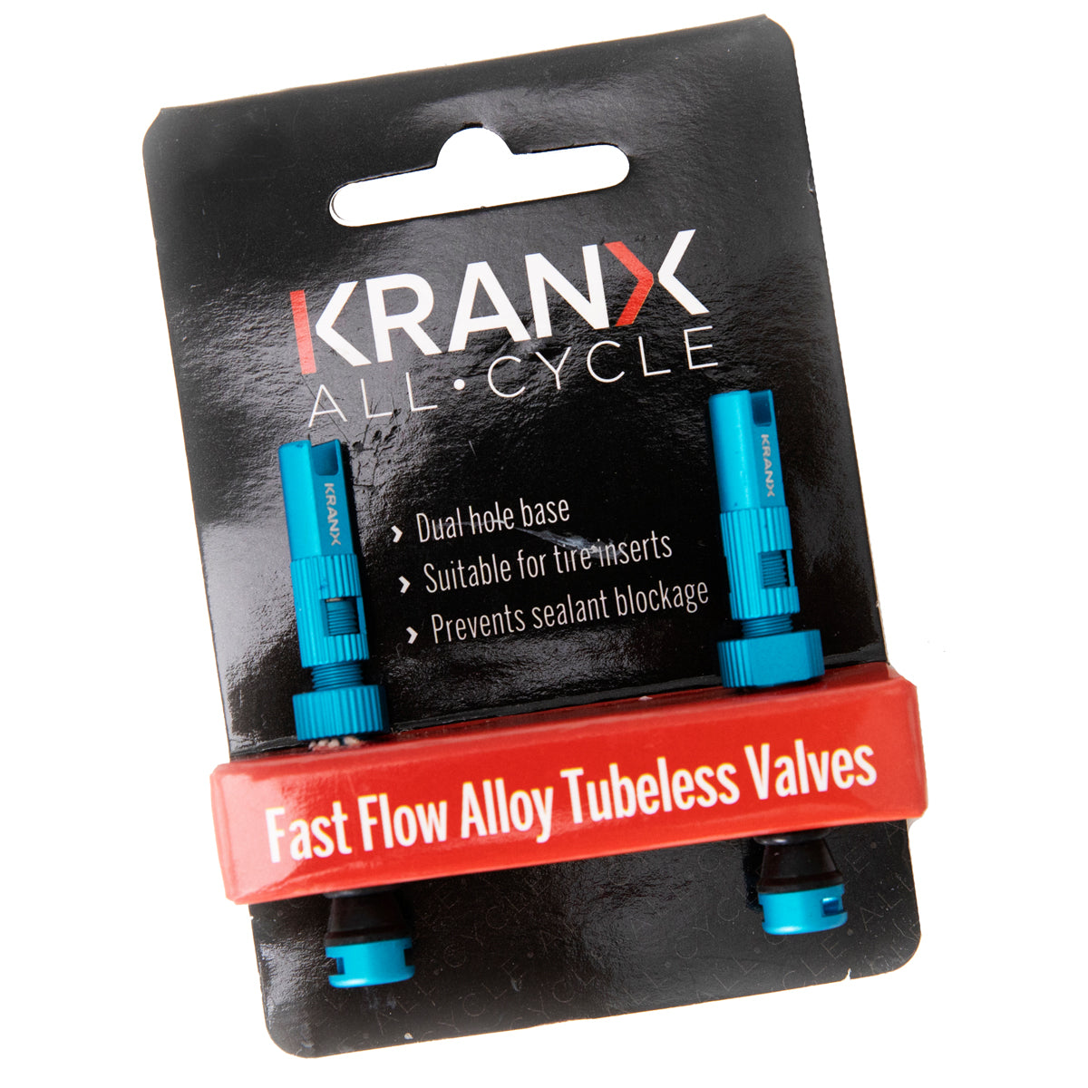 KranX Fast Flow Alloy Tubeless Valves (Pair) 44mm - Purple [Purple]