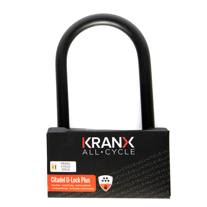 KranX Citadel 16mm 270mm U-Lock. GOLD Sold Secure [Black]