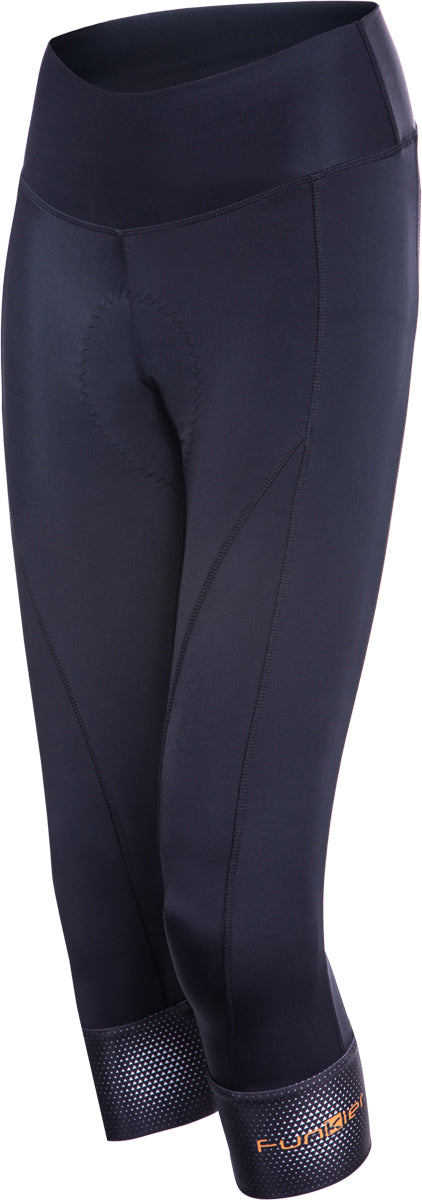 Funkier India Ladies Pro 3/4 Tights in Black. X-Small