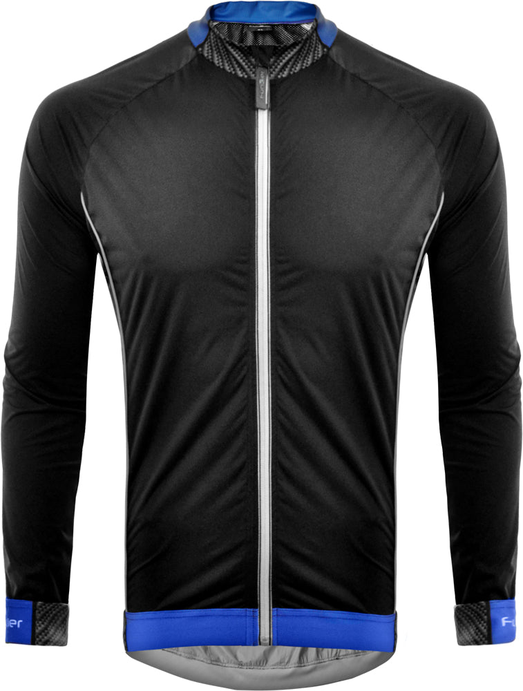 Funkier Hydro J-657 Ultra Light Rain Showerproof Jacket in Black/Blue - Medium