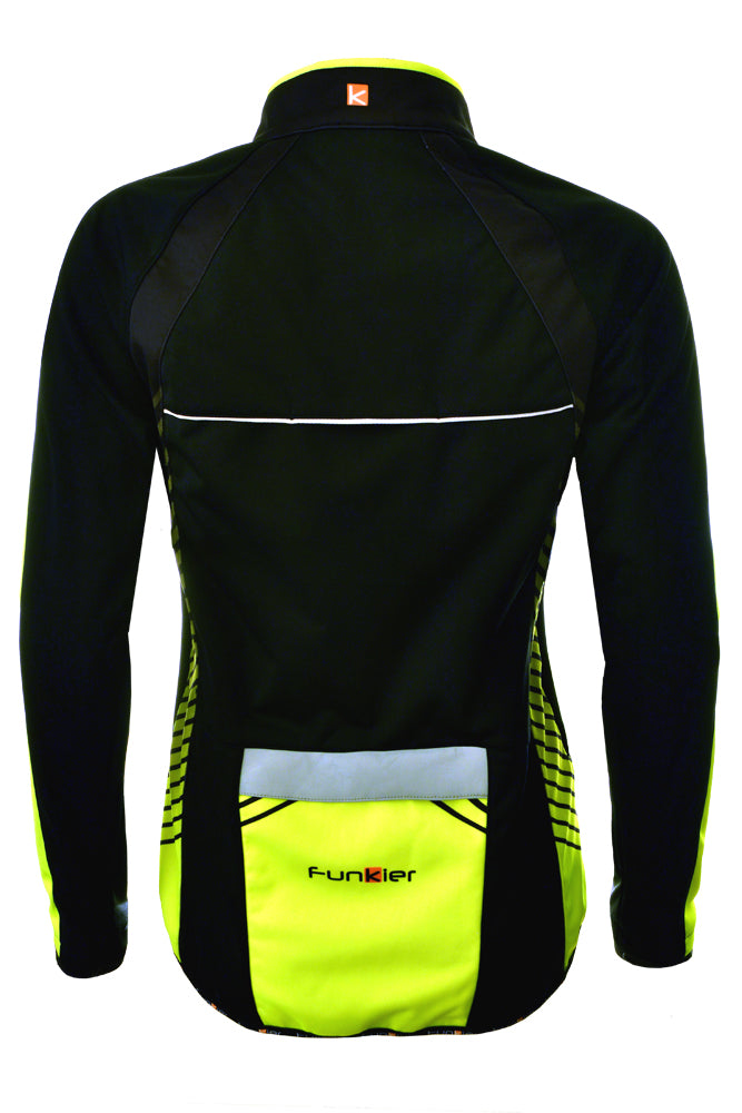 Funkier Tacona WJ-1324 - Chaqueta Cortavientos para Mujer, Talla Grande, Color Negro y Amarillo
