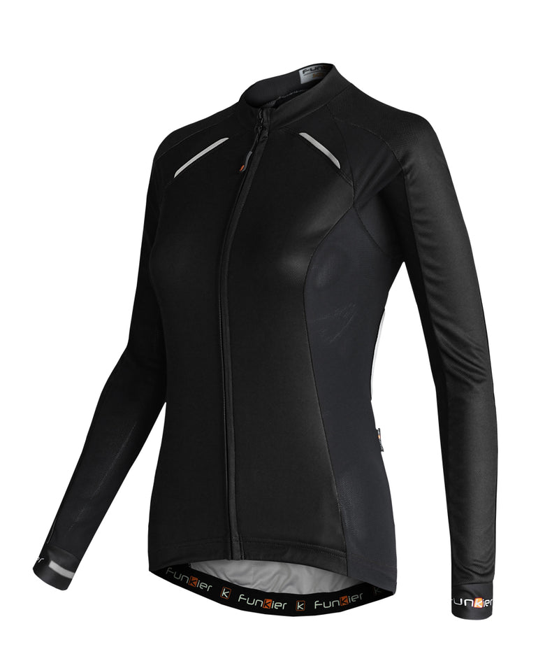 Funkier Odessa - Maglia Estiva a Maniche Lunghe, da Donna, Colore: Nero