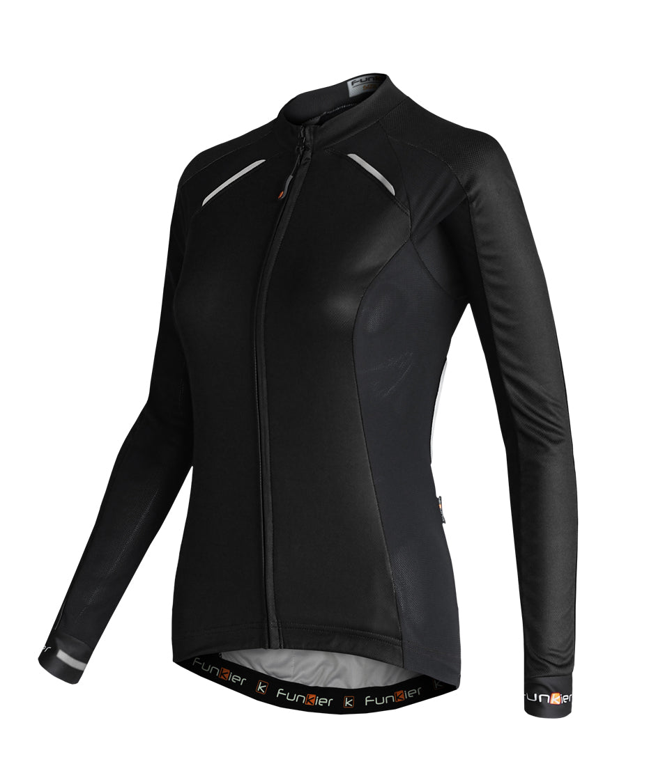 Funkier Odessa Ladies Summer Long Sleeve Jersey in Black Large