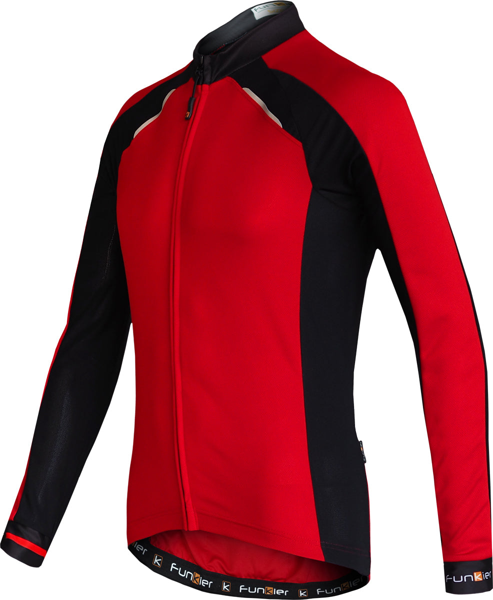 Funkier Men's Talana Gents Active Long Sleeve Cycling Jersey. Quickdry, Warm Microfleece.