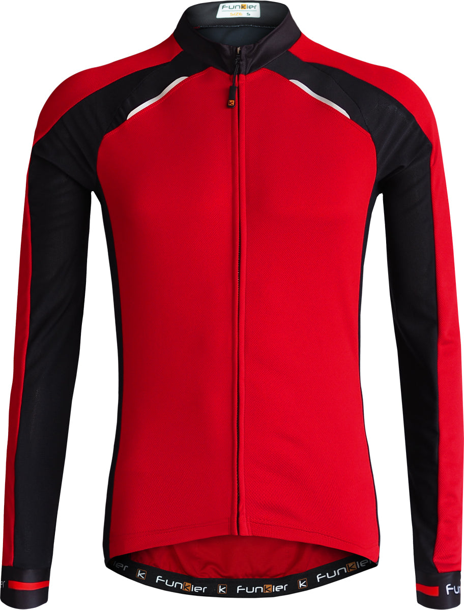 Funkier Men's Talana Gents Active Long Sleeve Cycling Jersey. Quickdry, Warm Microfleece.