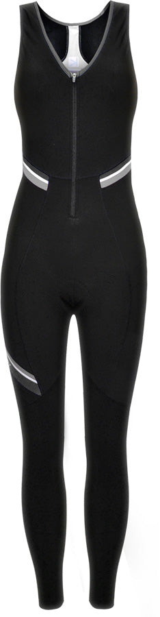 Funkier Thermesse S-980W-C12 Ladies Winter Double Strap Bib Tights in Black. Large