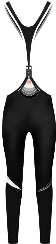 Funkier Thermesse S-981W-C12 Ladies Winter Single Strap Bib Tights in Black - X-Small