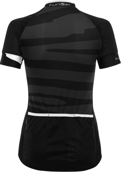 Funkier - Bike: Prima Pro Ladies Short Sleeve Jersey in Black-Wave-BLACK -MEDIUM