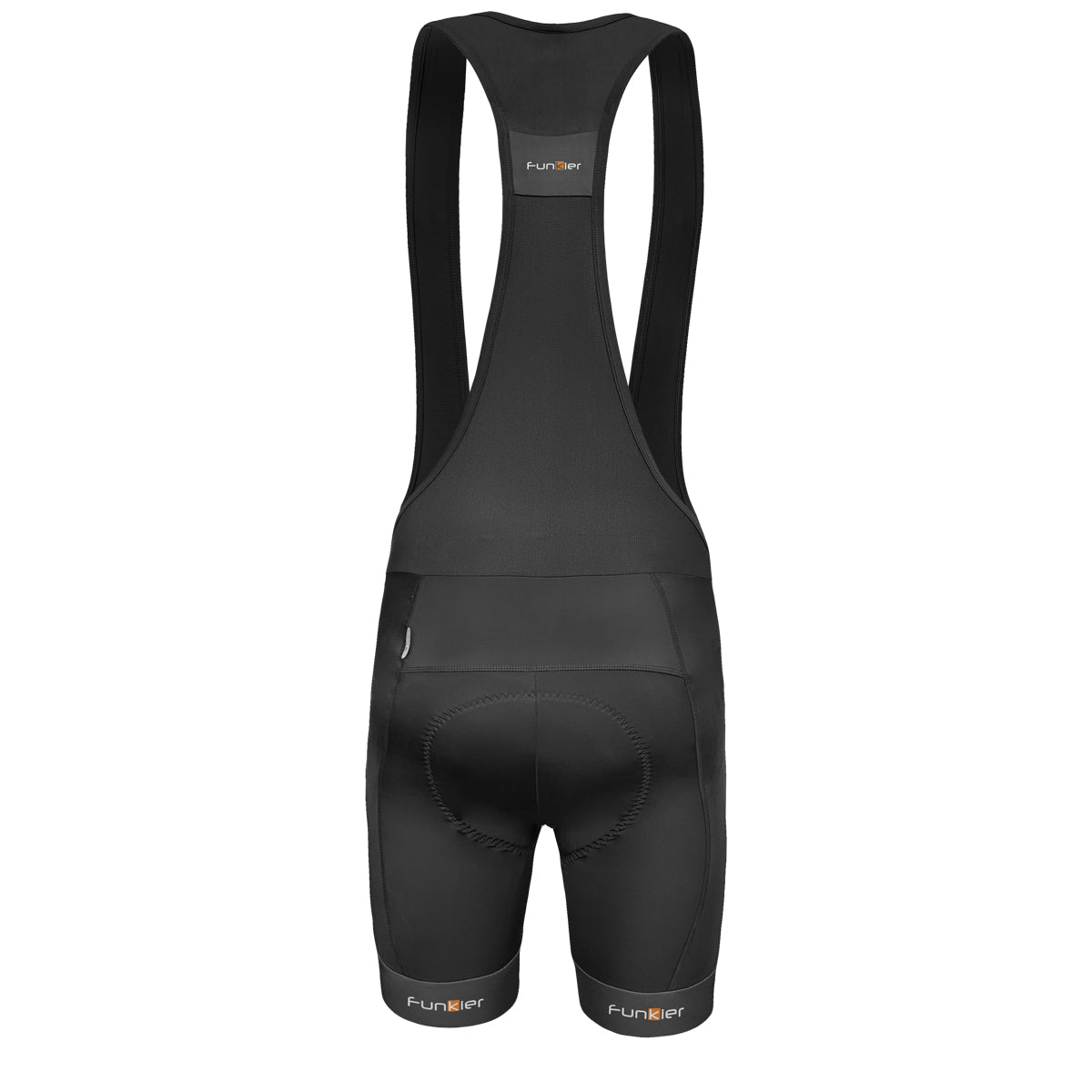 Funkier Apex-Pro Gel II 15-Panel Gel Bib Shorts in Black - Medium