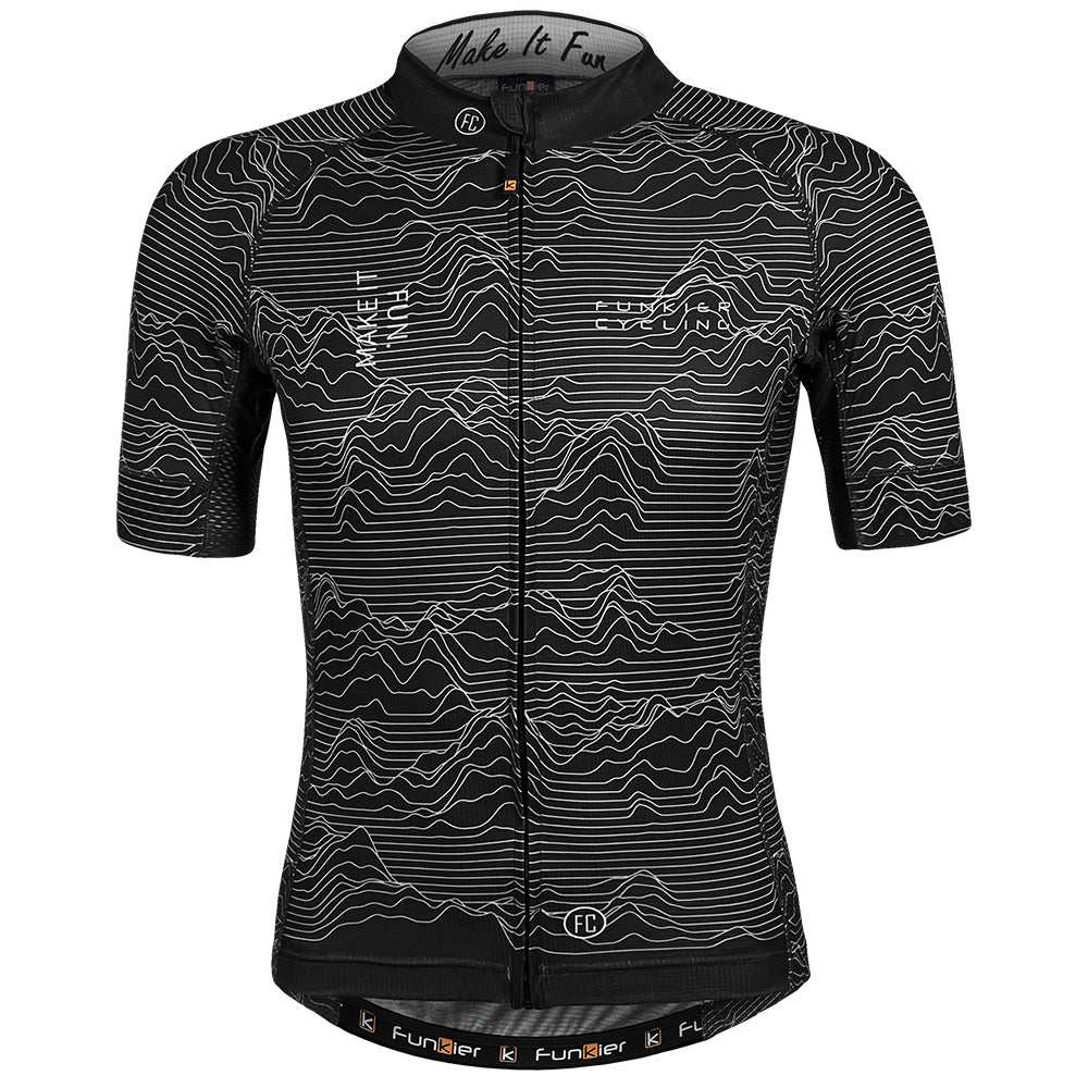 Funkier Mirano Gents Pro Short Sleeve Jersey in Black - Large