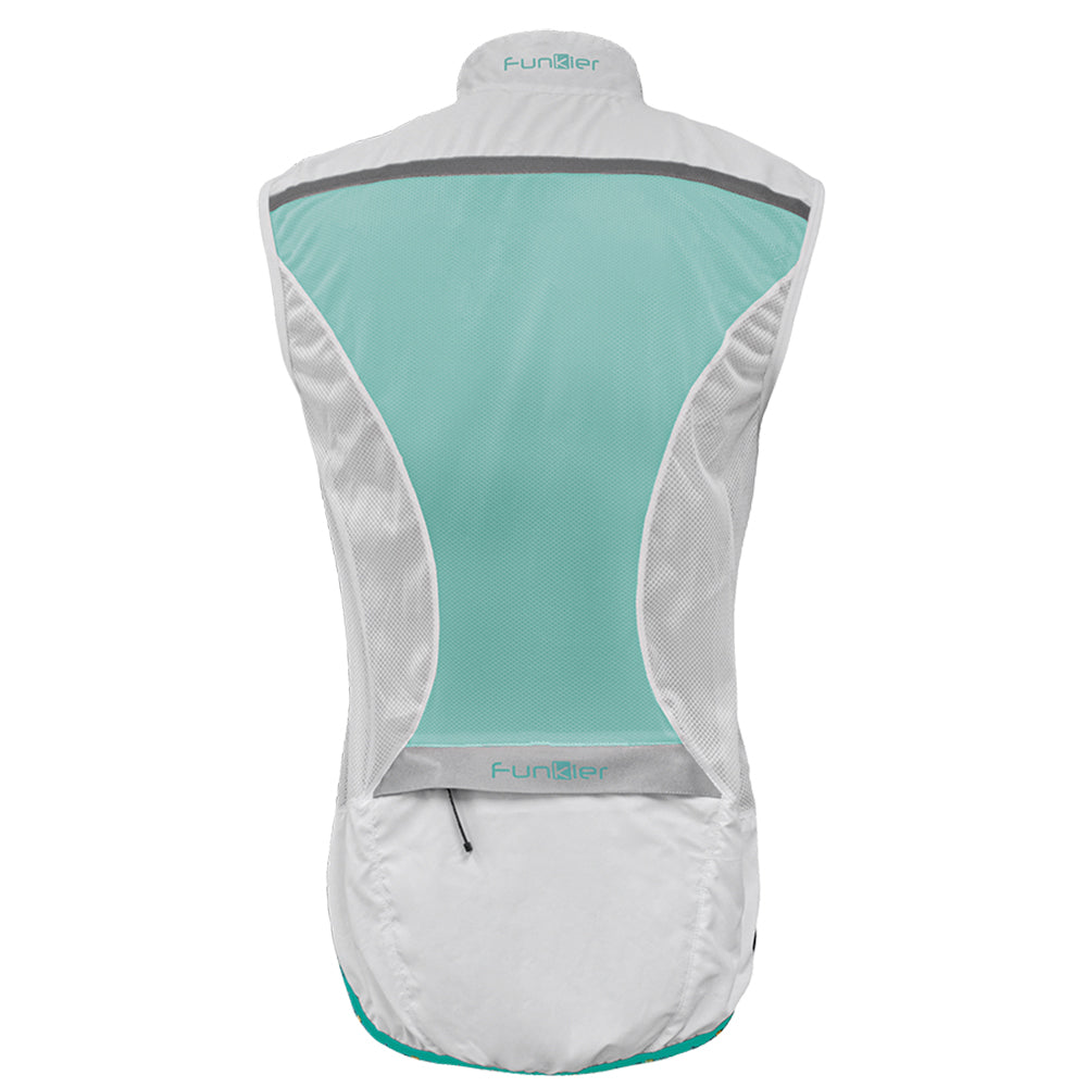 Funkier Windbloc Ladies Pro Gilet in White/Mint - X-Small