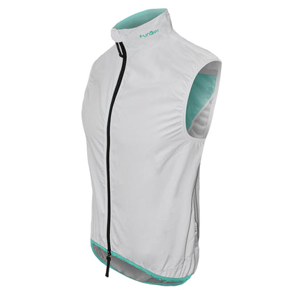 Funkier Windbloc Ladies Pro Gilet in White/Mint - Small