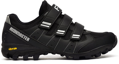 FLR Bushmaster MTB/Trail Shoe in Black/Silver - Velcro Fastening - Size 41