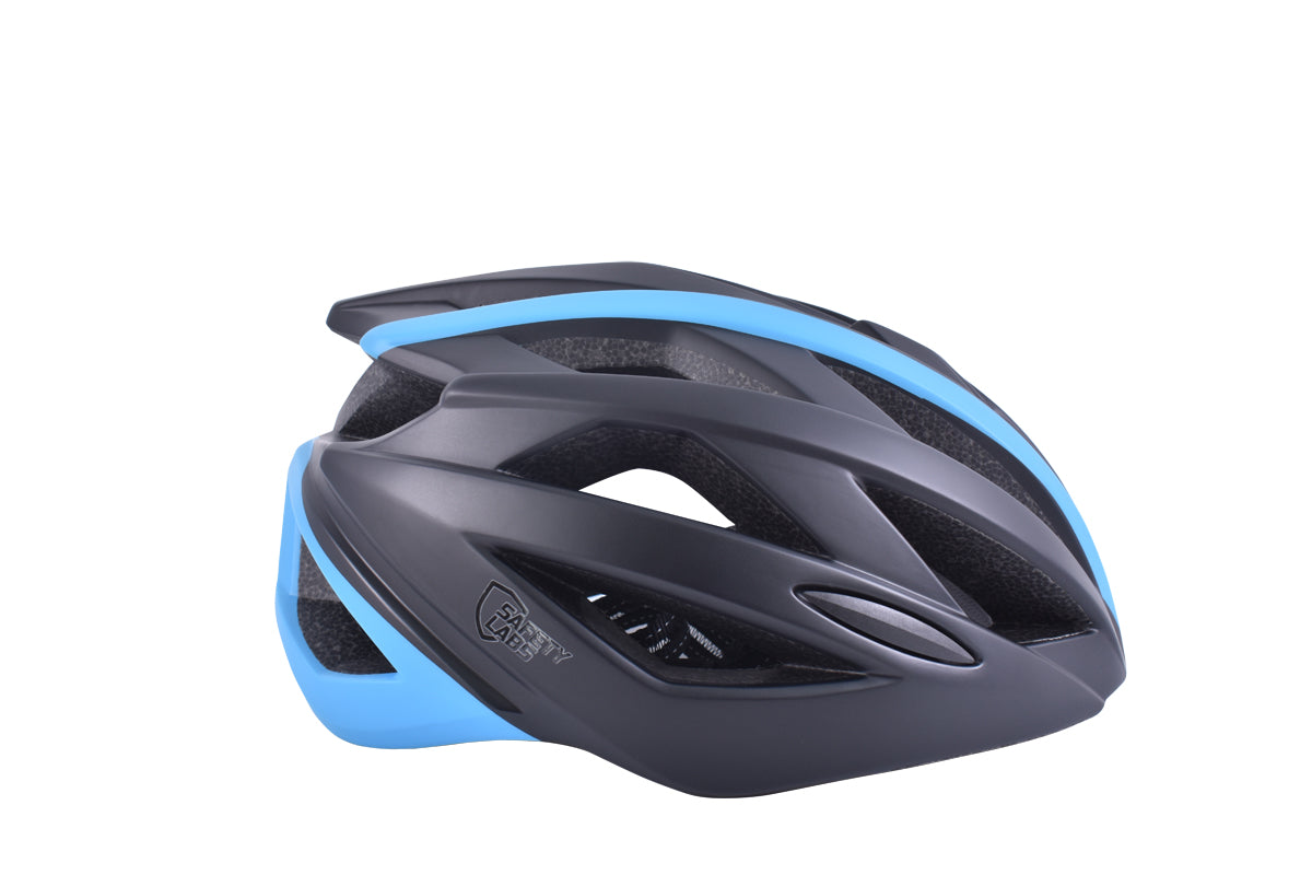 Safety Labs Xeno Road Inmold Helmet in Black/Blue - Medium (55-58cm)