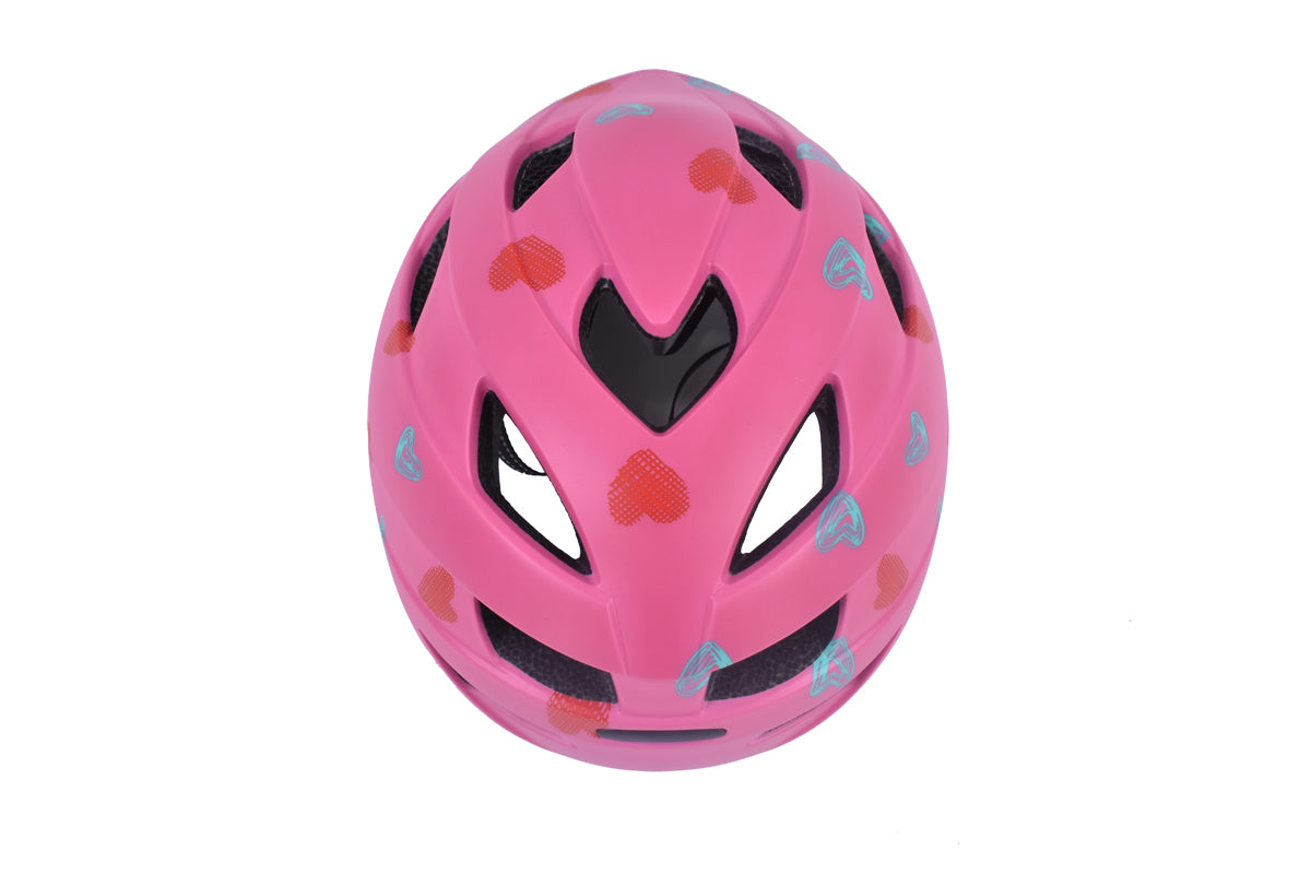 Safety Labs Fiona Light Hearts Inmold Kids Helmet in Pink (48-53cm)