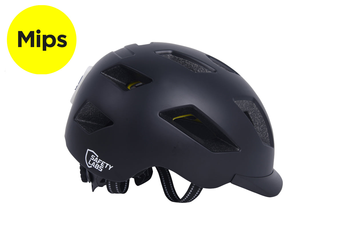 Safety Labs E-Bahn 2.0 `MIPS` Urban Inmold Helmet in Black - Medium (54-57cm) [Black]