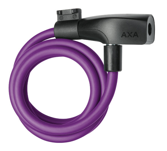 AXA Resolute 120cm/8mm Cable Lock - Key - Royal Purple