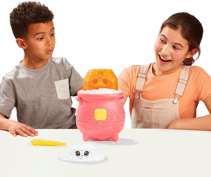 Magic Mixies Magical Gem Surprise Fire Magic Cauldron - Reveal a Non-Electronic Mixie Plushie and Magic Ring with a pop up reveal from the Fizzing Cauldron