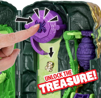 Treasure X Lost Lands Skull Island Swamp Tower Micro Playset, 15 Levels of Adventure, Survive the Traps And Discover 2 Micro Sized Action Figures, Will You Find Real Gold Dipped Treasure?
