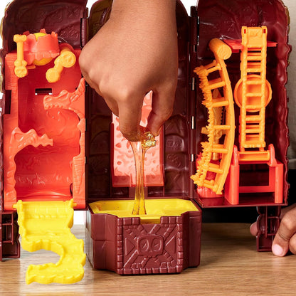 Treasure X Lost Lands Skull Island Lava Tower Micro Playset, 15 Levels of Adventure, Survive the Traps And Discover 2 Micro Sized Action Figures, Will You Find Real Gold Dipped Treasure?