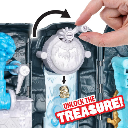 Treasure X Lost Lands Skull Island Frost Tower Micro Playset, 15 Levels of Adventure, Survive the Traps And Discover 2 Micro Sized Action Figures, Will You Find Real Gold Dipped Treasure?
