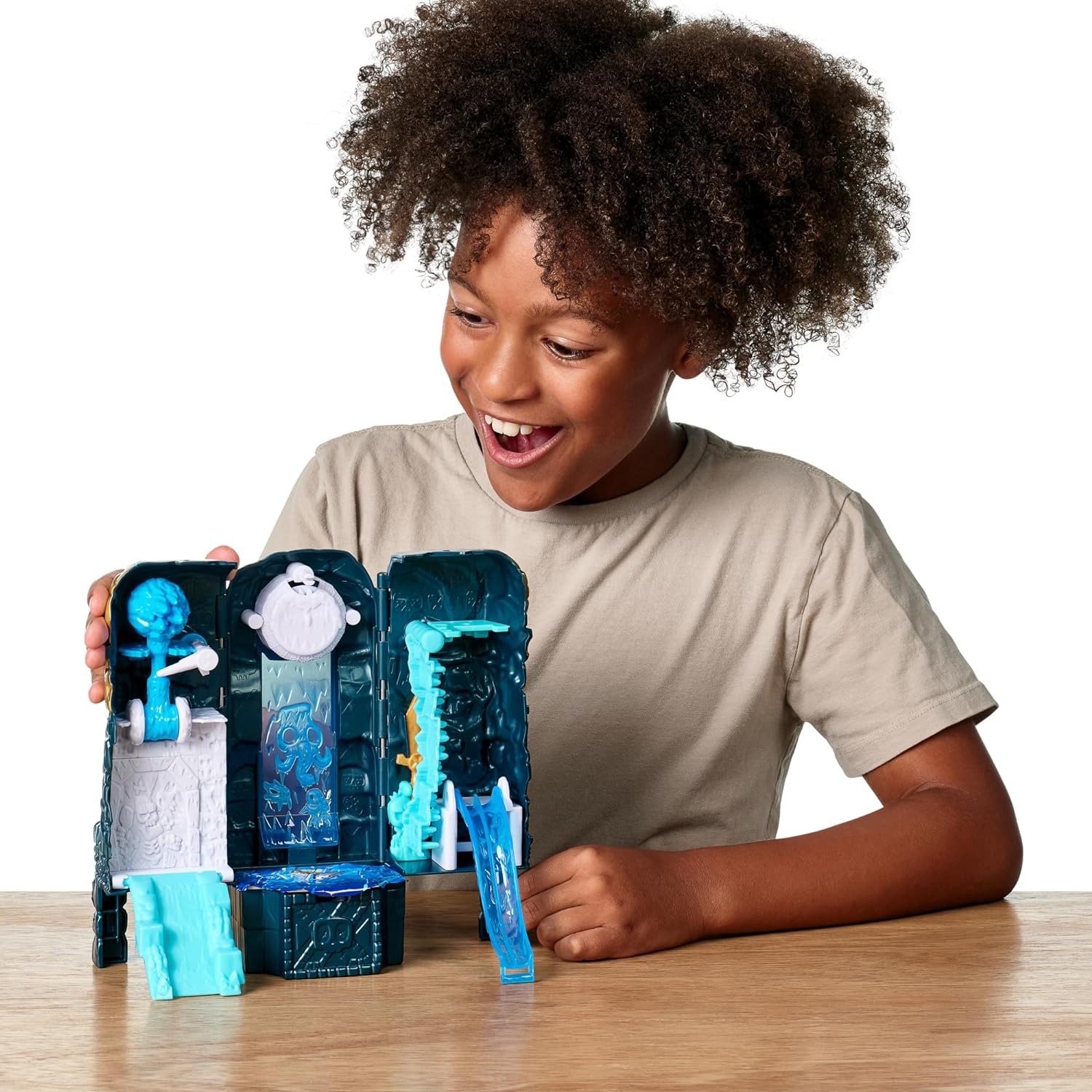 Treasure X Lost Lands Skull Island Frost Tower Micro Playset, 15 Levels of Adventure, Survive the Traps And Discover 2 Micro Sized Action Figures, Will You Find Real Gold Dipped Treasure?
