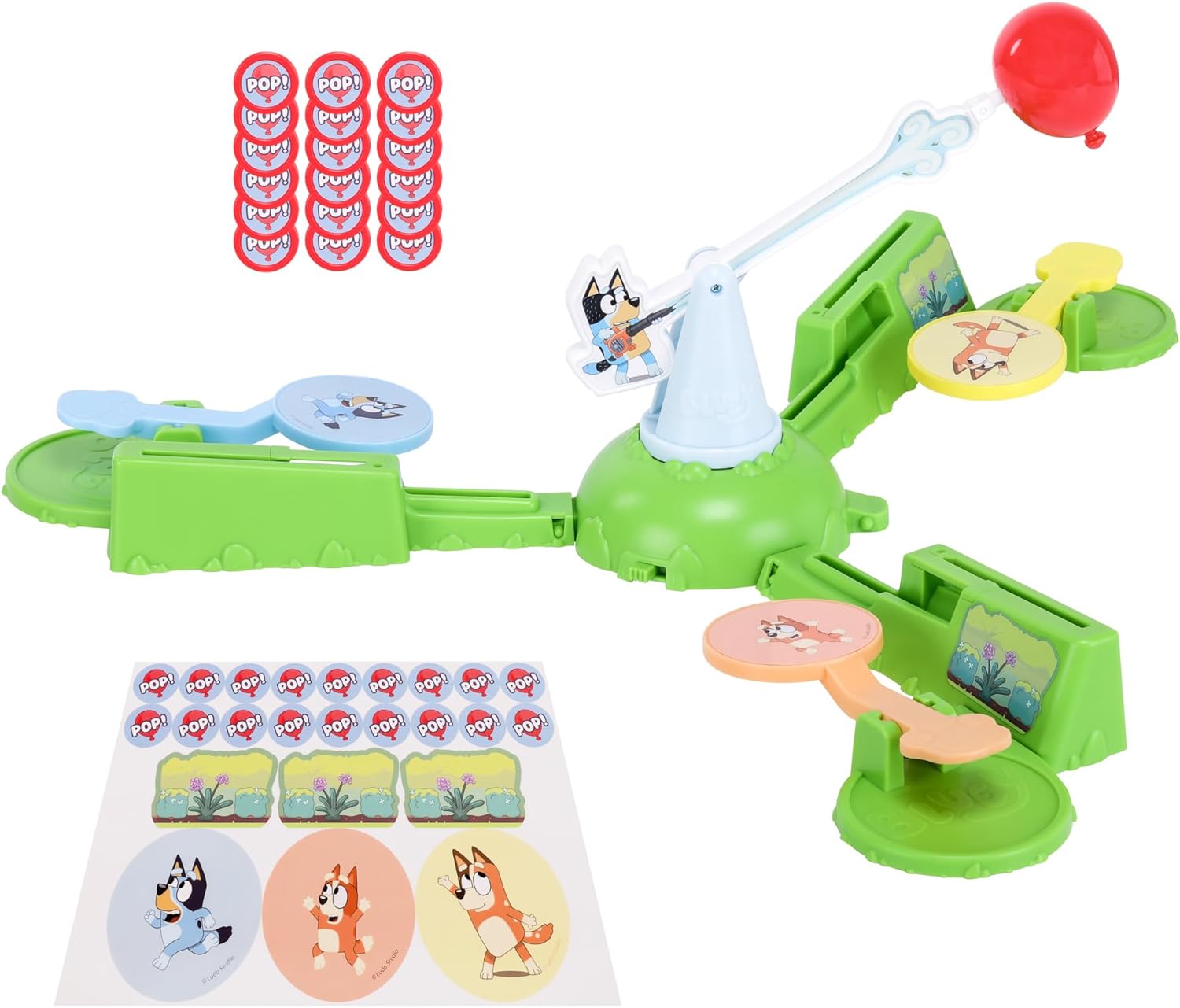Bluey 90973 Keepy Uppy Game. Keep Air. Includes Motorized Balloon. 2-3 Players. Ages 4+, Multicolor