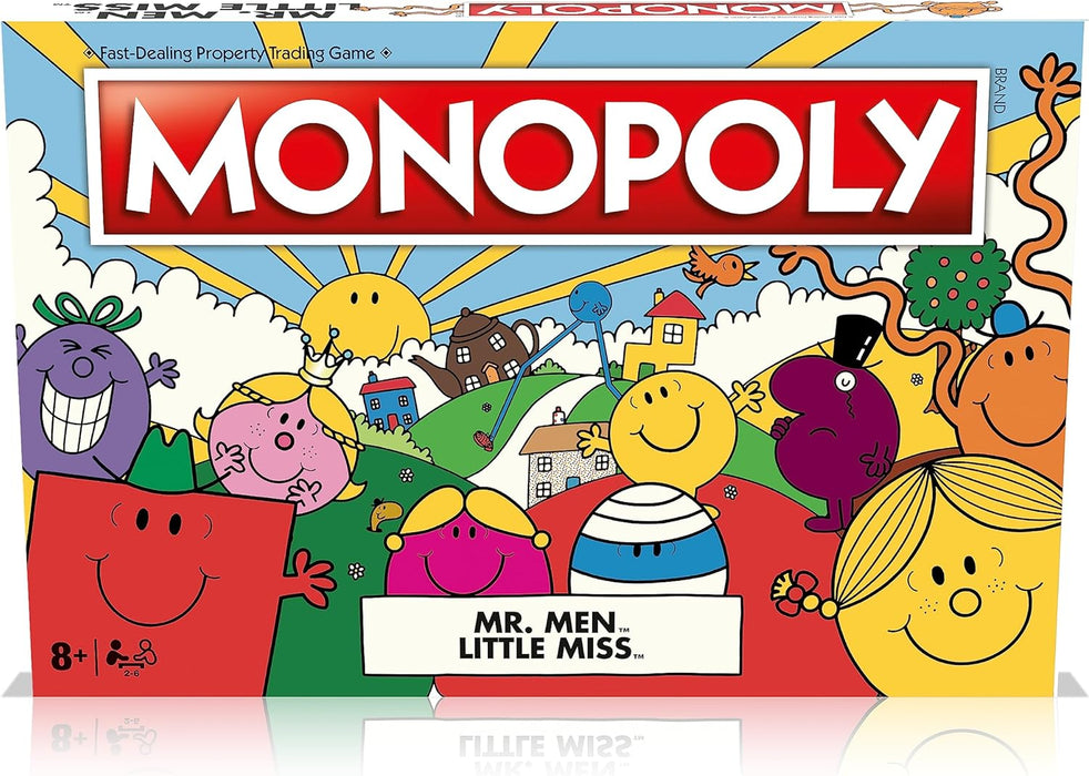 Juego de Mesa Monopoly Mr Men y Little Miss, avanza a Mr Tickle, Little Miss Splendid y Mr Sneeze, expande tu Imperio e intercambia tu Camino hacia la Victoria, Regalo para Jugadores Mayores de 8 año