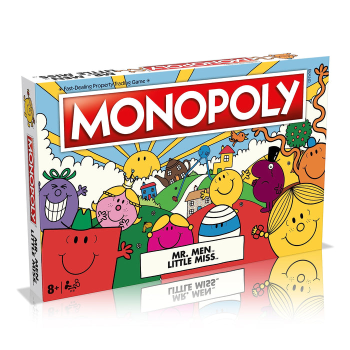 Mr Men and Little Miss Monopoly Board Game, Advance to Mr Tickle, Little Miss Splendid and Mr Sneeze, expand your empire and trade your way to victory, gift for players aged 8 plus