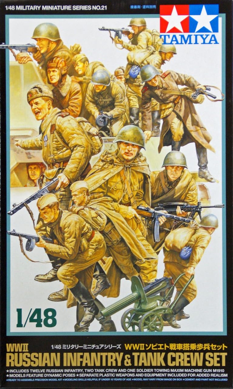 Tamiya 32521 1/48 WWII Russian Infantry & Tank Crew Set