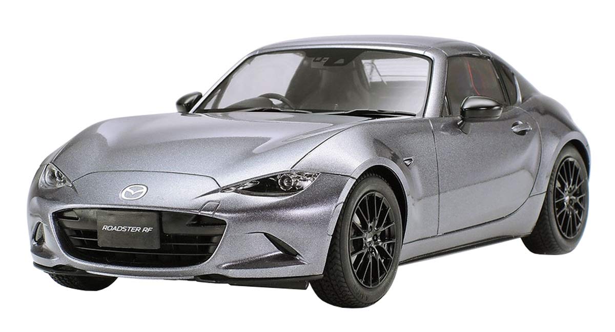 Tamiya-300024353 vehículo Tamiya 1:24 Mazda MX-5 RF-réplica Fiel, plástico, Hobby, encolado, Kit de modelismo, Montaje, sin Pintar, Color Plata, Mittel (24353