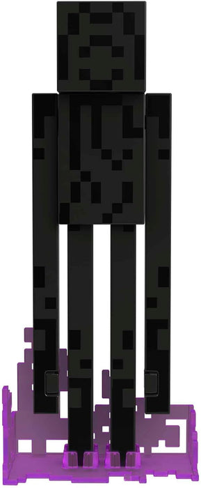 Mattel Minecraft Diamond Enderman Action Figure with Accessories Including Flocked Grass Block, 5.5-inch Toy Collectible