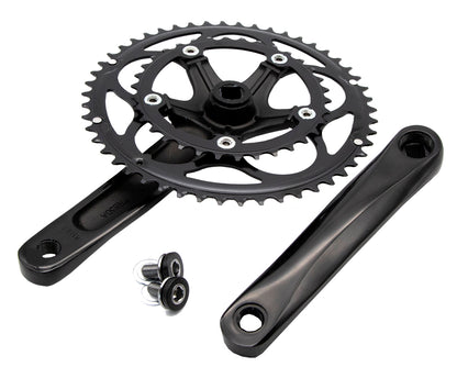 KranX 34/50T Alloy/Steel Compact 170mm 10 Speed Road Chainset in Black [Black]