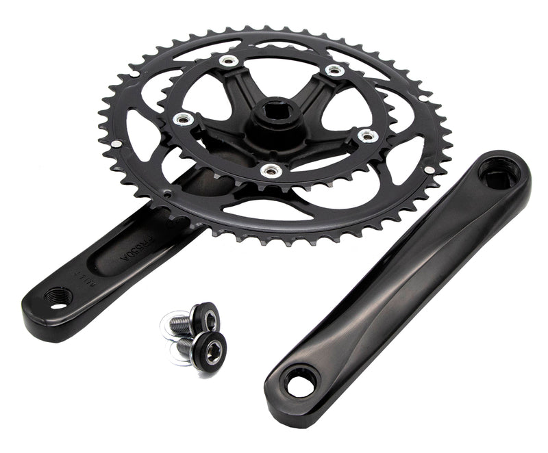 KranX 34/50T Alloy/Steel Compact 170mm 10 Speed Road Chainset in Black [Black]