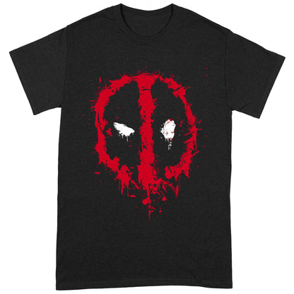Deadpool Unisex Adult Splat T-Shirt (XL) (Black/Red