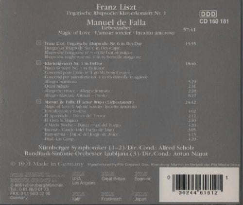 Liszt / De Falla-Ungarische Rhapsodie / Liebeszaub