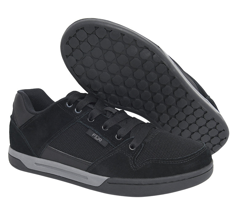 FLR Congo Suede Leather Flat Line Shoe in Black - Size 41