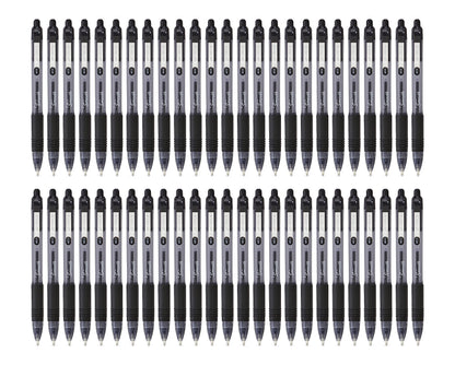 Zebra Z Grip Smooth Black Retractable Ballpoint pens with Easy Glide Ink, Comfortable Grip with Pocket Clip and Reliable biro Medium Point 50 Pack of Black